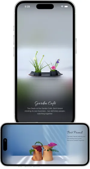 Zen Flowers slideshow on iPhone